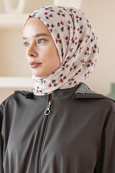 JAWEL شال نسائي ملفوف غير قابل للتجاعيد منقوش بالزهور مقاس 190*80 سم