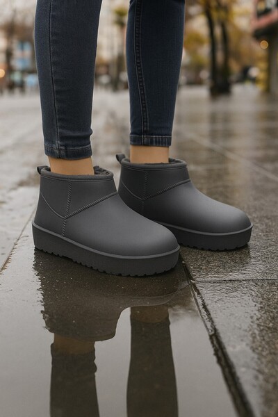 Moda Frato Γυναικείες μάλλινες μπότες βροχής SOFTWARM Αδιάβροχες μπότες χιονιού Κοντές μπότες με επένδυση από γούνα