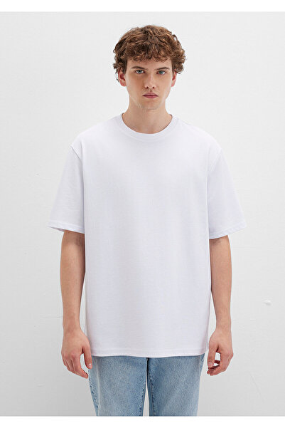 Mavi Λευκό T-shirt Crew Neck Basic Loose Fit / Loose Relaxed Fit0611924-620