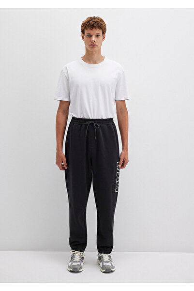 Mavi Logo Baskılı Siyah Eşofman Altı 0010208-900