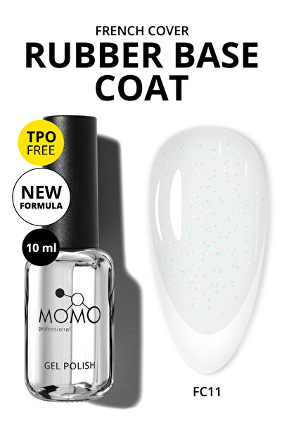 MOMO professional French Cover Rubber Base Coat Fc11, Işıltılı Rakı Beyazı, 1...