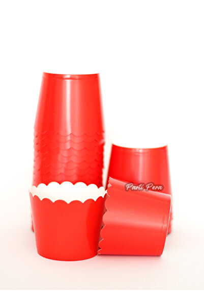 parti pera Kırmızı Cupcake Kek Kapsülü 15 Adet Doğum Günü