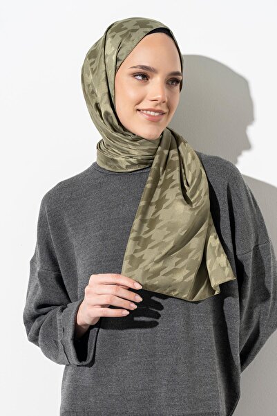 JAWEL Kadın Tesettür Jakarlı Büyük Desen Kazayağı Şal