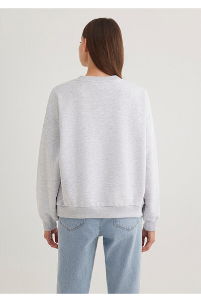 Mavi Bisiklet Yaka Basic Gri Sweatshirt 1S10087-80196