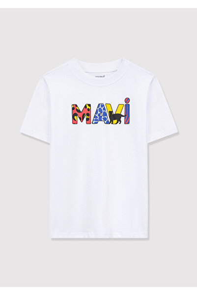 Mavi Λευκό T-Shirt με λογότυπο Loose Fit / Loose Relaxed Fit7610193-620
