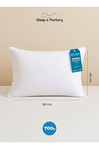 Sleep x Factory وسادة بيضاء على طراز الفنادق - 60×40 سم - نسيج خارجي من الألي...