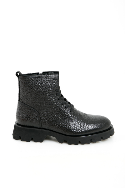 GERARDO AYAKKABI Black Men's Zippered Genuine Leather Boots