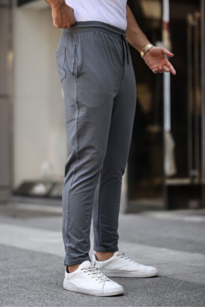 comstar Чоловічі штани з подвійними штанинами, еластичним поясом і вузькими штанинами, темно-сірі