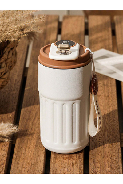 ALLMUG Steel Thermos Cream with Led Temperature Display