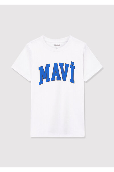 Mavi Μπλουζάκι με κανονική εφαρμογή με λευκό λογότυπο - 6610030 -620