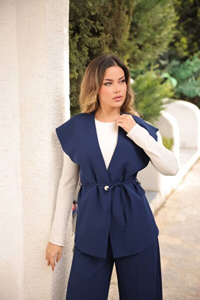 comstar Women's Stylish Long Vest Wide Leg Palazzo Pants Vest Suit