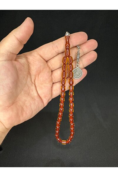 Anemore Collection مسبحة صلاة من العنبر البودرة الملونة باللون البني الفاتح -...