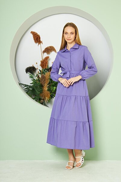 comstar Women's Layered Shirt Collar Dress