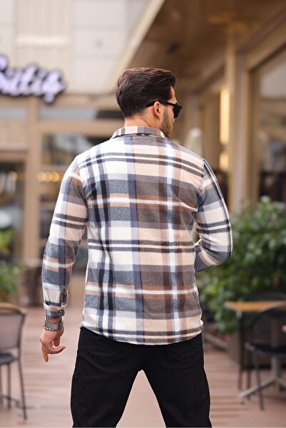 comstar Мъжка карирана квадратна зимна риза с дълъг ръкав, кафява, Lumberjack