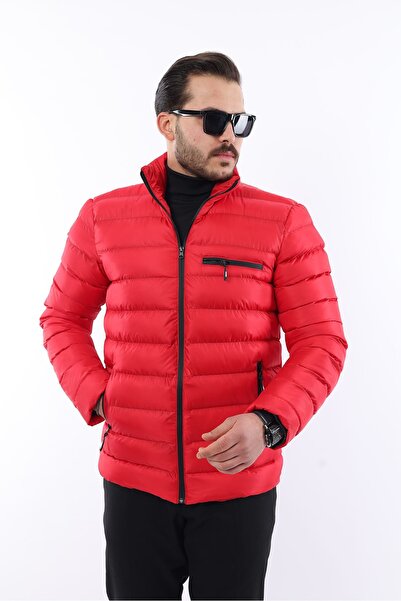 comstar Чоловічий модний червоний пуховик на блискавці