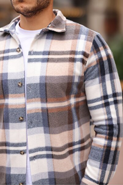 comstar Мъжка карирана квадратна зимна риза с дълъг ръкав, кафява, Lumberjack
