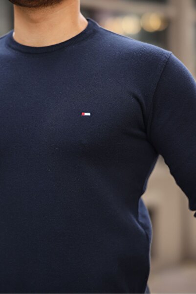 WOWA COMPANY Трикотажен пуловер с кръгла яка