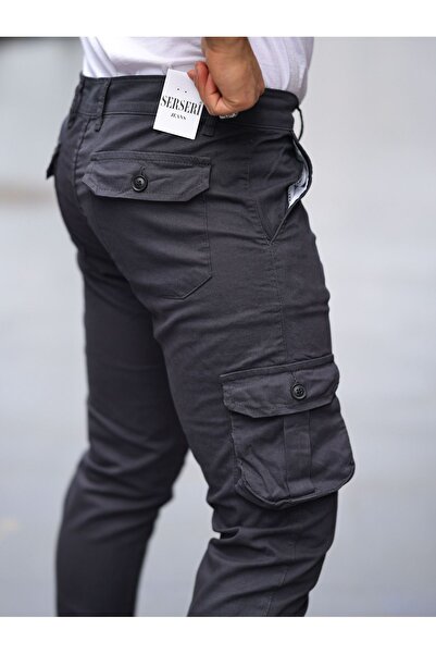 comstar Чоловічі базові штани з кишенями та еластичним низом, кольору димчастого