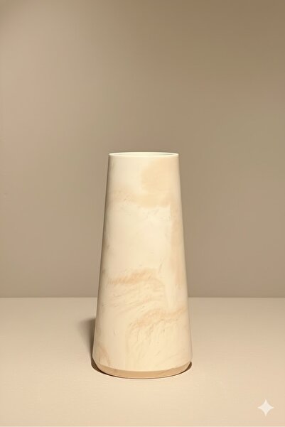 betonmall Mermer Desenli Beton Vazo 30 Cm