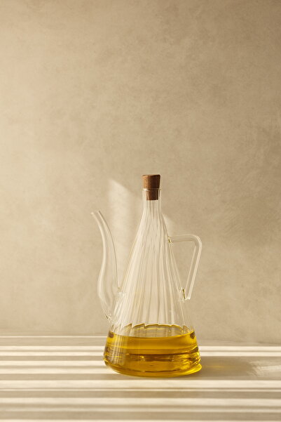 Dekorzdükkan 2-Piece Acacia Stoppered Striped Model Jug Oil Pot (750ml)