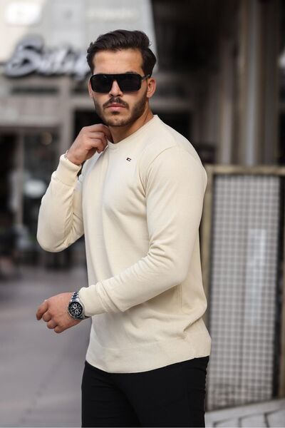 comstar Men's crew neck cotton knit sweater