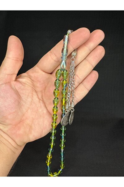 Anemore Collection مسبحة صلاة من مسحوق العنبر باللون الأصفر - قطع كبسولة 12 م...