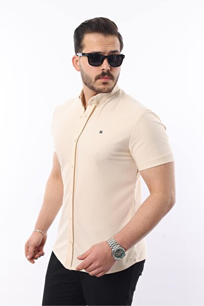 comstar Ανδρικό κοντομάνικο Slim Fit Summer Basic Κομψό πουκάμισο