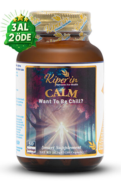 Kiperin Calm ''Relax'' Passiflora, Safran, 5-HTP, Valerian, ... 9 İçerik (30 Günlük) | Akıllı Gıda Takviyesi