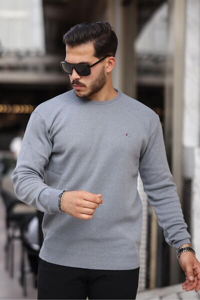 comstar Men's crew neck cotton knit sweater