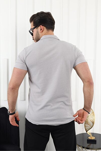 comstar Чоловіча сорочка з коротким рукавом, сіра, з малюнком