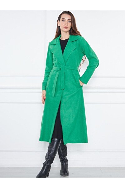 comstar Kadın Kaşe Astarsız Kuşaklı Kaban