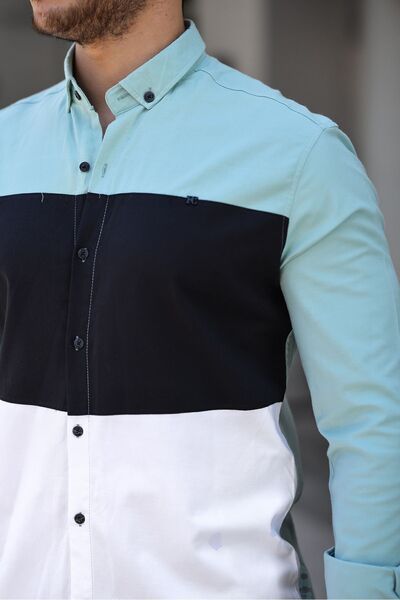 comstar Three Colors Slim Fit Lycra Denim Shirt