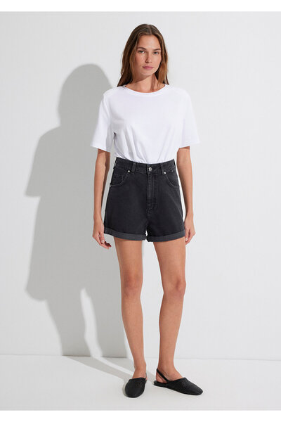 Mavi Clara 90lar Antrasit Jean Şort 1450181234