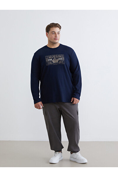 LC Waikiki Crew Neck Long Sleeve Printed Men's T-Shirt