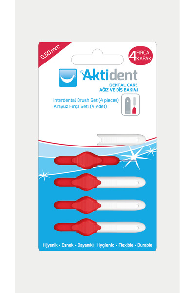 Aktident Interface Brush Set 0.50 Mm Red 4 Pieces