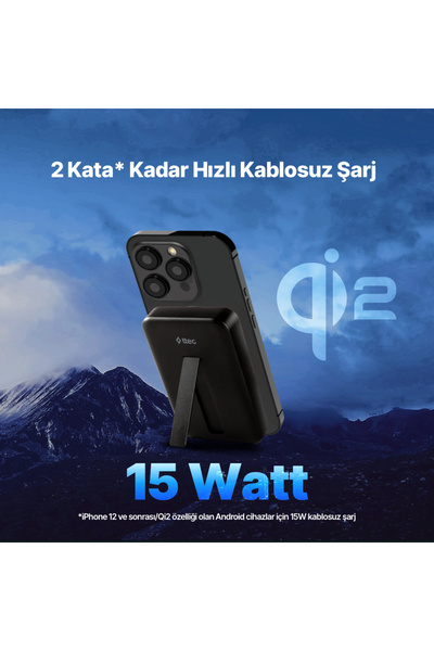 Ttec ReCharger Pro M 10.000mAh Qi2/MagSafe Özellikli 15W iPhone/Android Stantlı Kablosuz 2BB227S