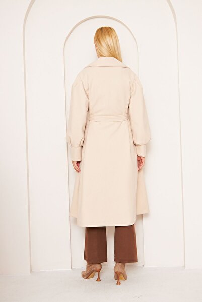 comstar Women's Balloon Sleeve Owersize Cuffed Cashmere Coat