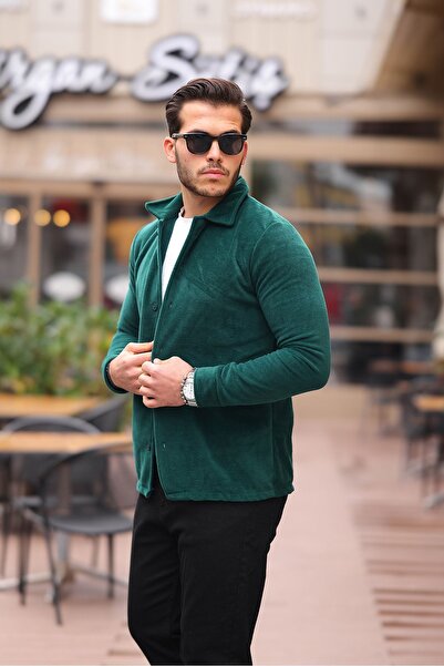 comstar Men's Basic Long Sleeve Tight Cotton Khaki Fleece Shirt