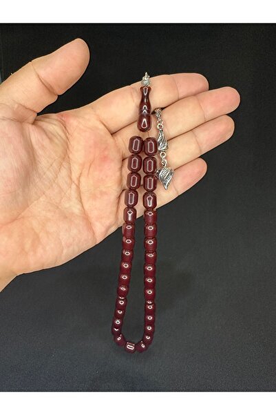 Anemore Collection عصا العنبر مسبحة اللون البني الداكن كبسولة قطع 11MMX9MM T-624