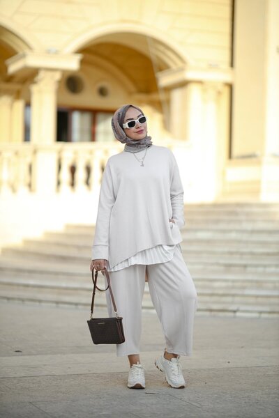 NS Moda Hijab Zeyna Women's Cream Model-524