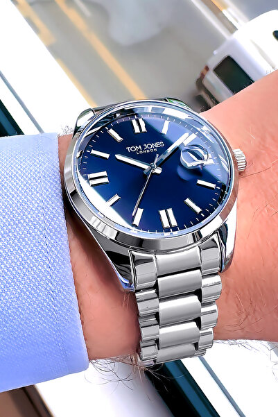 Tom Jones Takvimli Erkek Kol Saati 3 Atm Su Geçirmez Gümüş Renk Çelik Kordon ...