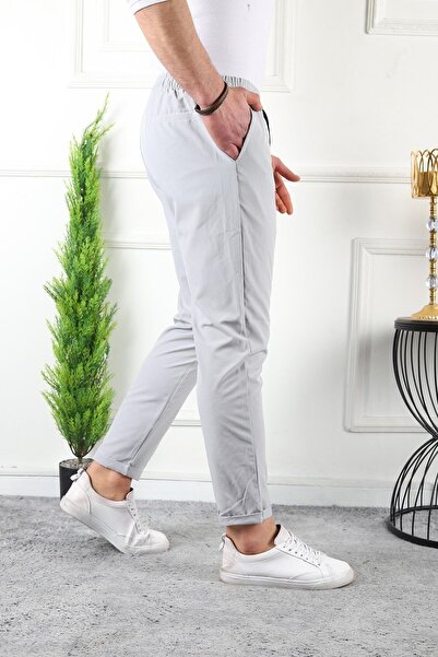 comstar Чоловічі штани з еластичним поясом, подвійними штанинами та гнучкими сірими штанинами