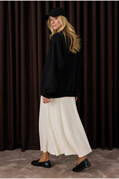 HEQA Fitilli Triko Etek Ekru