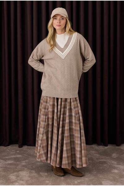 HEQA V-подібний комір, трикотаж, візон