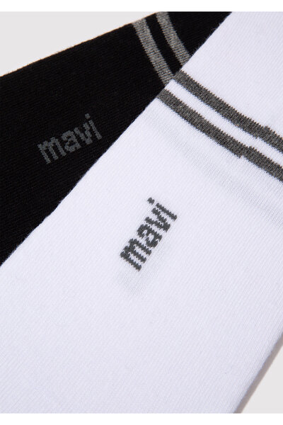 Mavi 2-Piece Black and White Bootie Socks 092593-900
