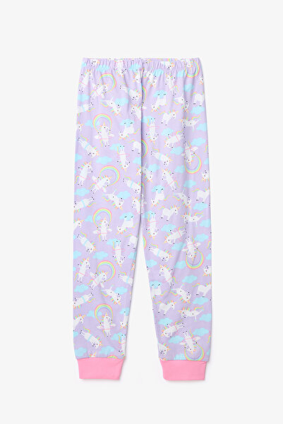 Penti Kız Çocuk Playful Pamuklu Lila Unicorn Pijama Takımı