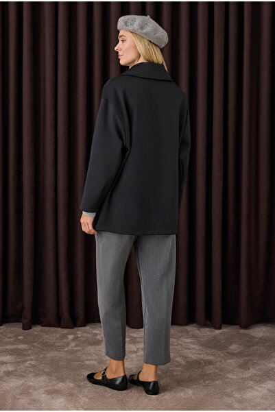 HEQA Чорна куртка з тканини Scuba в чоловічому стилі