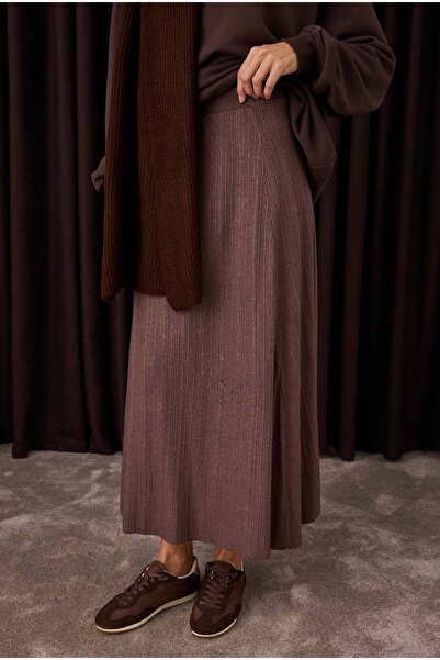 HEQA Fitilli Triko Etek Kahve