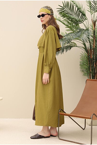 HEQA Rüzgarlıklı Elbise Olive