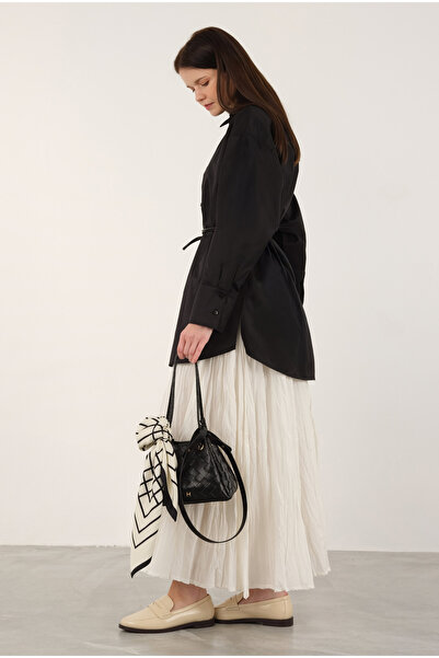 HEQA Poplin Gömlek Kısa Siyah